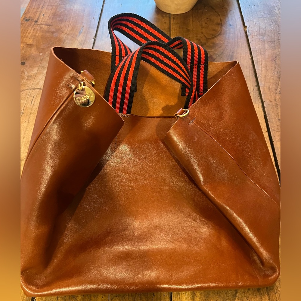 Clare V Brown Leather Tote Bag New - Picture 4 of 6
